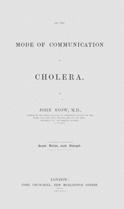 Cover of On the mode of communication of cholera