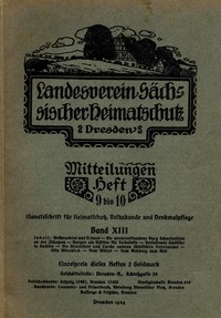 Cover of Landesverein Sächsischer Heimatschutz — Mitteilungen Band XIII, Heft 9-10