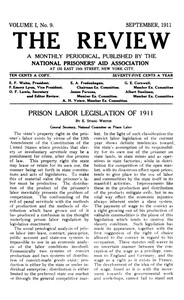 Cover of The Review, Volume I, No. 9, September 1911