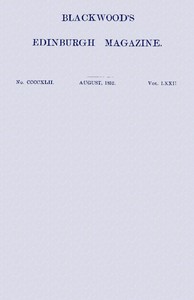 Cover of Blackwood's Edinburgh magazine, Vol. 72, No. 442, August, 1852