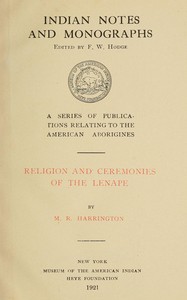 Cover of Religion and ceremonies of the Lenape