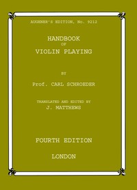 Cover of Handbook of violin playing