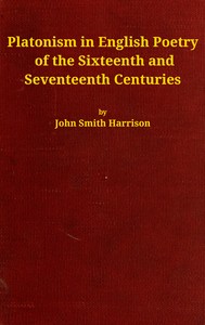 Cover of Platonism in English poetry of the sixteenth and seventeenth centuries