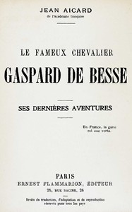 Cover of Le fameux chevalier Gaspard de Besse