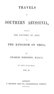 Cover of Travels in southern Abyssinia, Volume 2 (of 2)