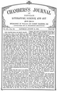 Cover of Chambers's Journal of Popular Literature, Science, and Art, fifth series, no. 137, vol. III, August 14, 1886