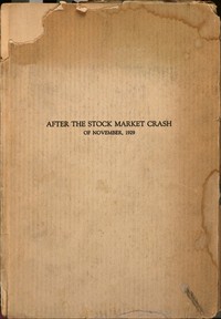 Cover of After the stock market crash of November, 1929