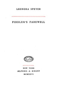 Cover of Fiddler's farewell