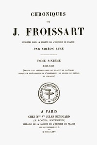 Cover of Chroniques de J. Froissart, tome 06/13