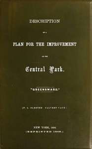Description of a plan for the improvement of the Central Park