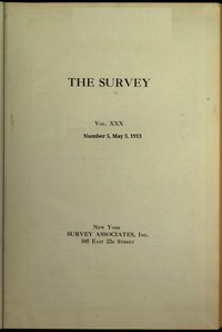 Cover of The Survey, Volume 30, Number 5, May 3, 1913