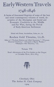 Cover of Ross's Adventures of the first settlers on the Oregon or Columbia River, 1810-1813