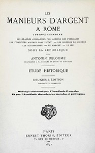 Cover of Les manieurs d'argent à Rome jusqu'à l'Empire