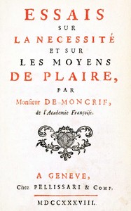 Cover of Essais sur la necessité et les moyens de plaire