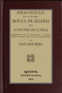 Cover of Obras selectas de la celebre monja de Mejico, sor Juana Ines de la Cruz