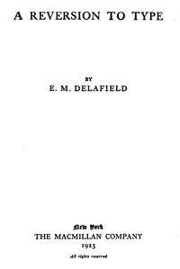 Cover of A reversion to type