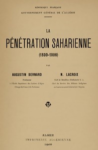 Cover of La pénétration saharienne (1830-1906)