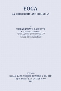 Cover of Yoga as philosophy and religion