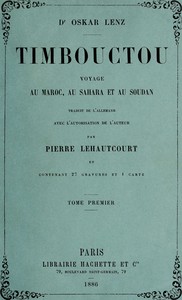 Cover of Timbouctou, voyage au Maroc au Sahara et au Soudan, Tome 1 (de 2)