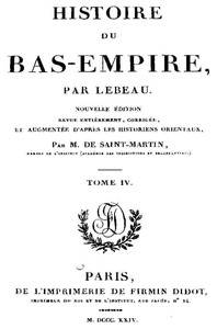 Cover of Histoire du Bas-Empire. Tome 04