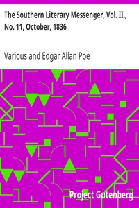 Cover of The Southern Literary Messenger, Vol. II., No. 11, October, 1836