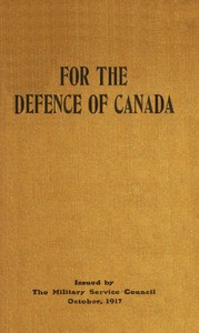 Cover of For the defence of Canada