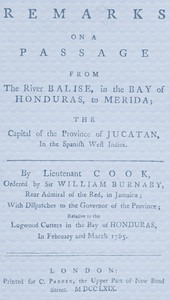 Cover of Remarks on a passage from the river Balise in the bay of Honduras, to Merida