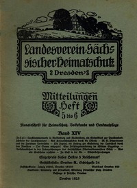 Cover of Landesverein Sächsischer Heimatschutz — Mitteilungen Band XIV, Heft 5-6