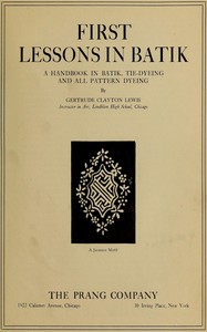 Cover of First lessons in batik