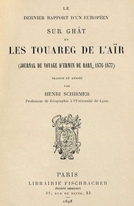 Cover of Le dernier rapport d'un Européen sur Ghât et les Touareg de l'Aïr