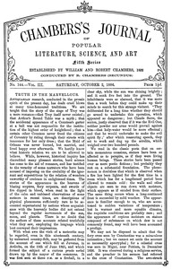 Cover of Chambers's journal of popular literature, science, and art, fifth series, no. 144, vol. III, October 2, 1886