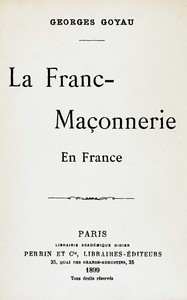 Cover of La Franc-Maçonnerie en France