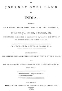 Cover of A journey over land to India