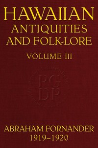 Cover of Fornander collection of Hawaiian antiquities and folk-lore, Volume 3 (of 3)