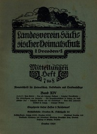 Cover of Landesverein Sächsischer Heimatschutz — Mitteilungen Band XIV, Heft 7-8