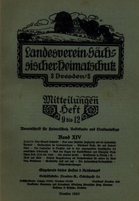 Cover of Landesverein Sächsischer Heimatschutz — Mitteilungen Band XIV, Heft 9-12
