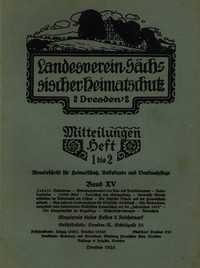 Cover of Landesverein Sächsischer Heimatschutz — Mitteilungen Band XV, Heft 1-2