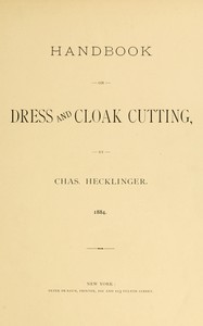 Cover of Handbook on dress and cloak cutting