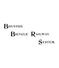 Cover of Boynton bicycle railway system