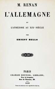 Cover of M. Renan, l'Allemagne et l'athéisme au XIXe siècle