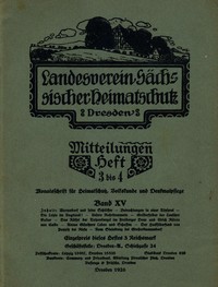 Cover of Landesverein Sächsischer Heimatschutz — Mitteilungen Band XV, Heft 3-4