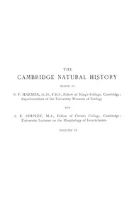 Cover of The Cambridge natural history, Vol. 09 (of 10)