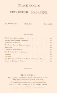 Cover of Blackwood's Edinburgh Magazine, Vol. 75, No. 463, May, 1854